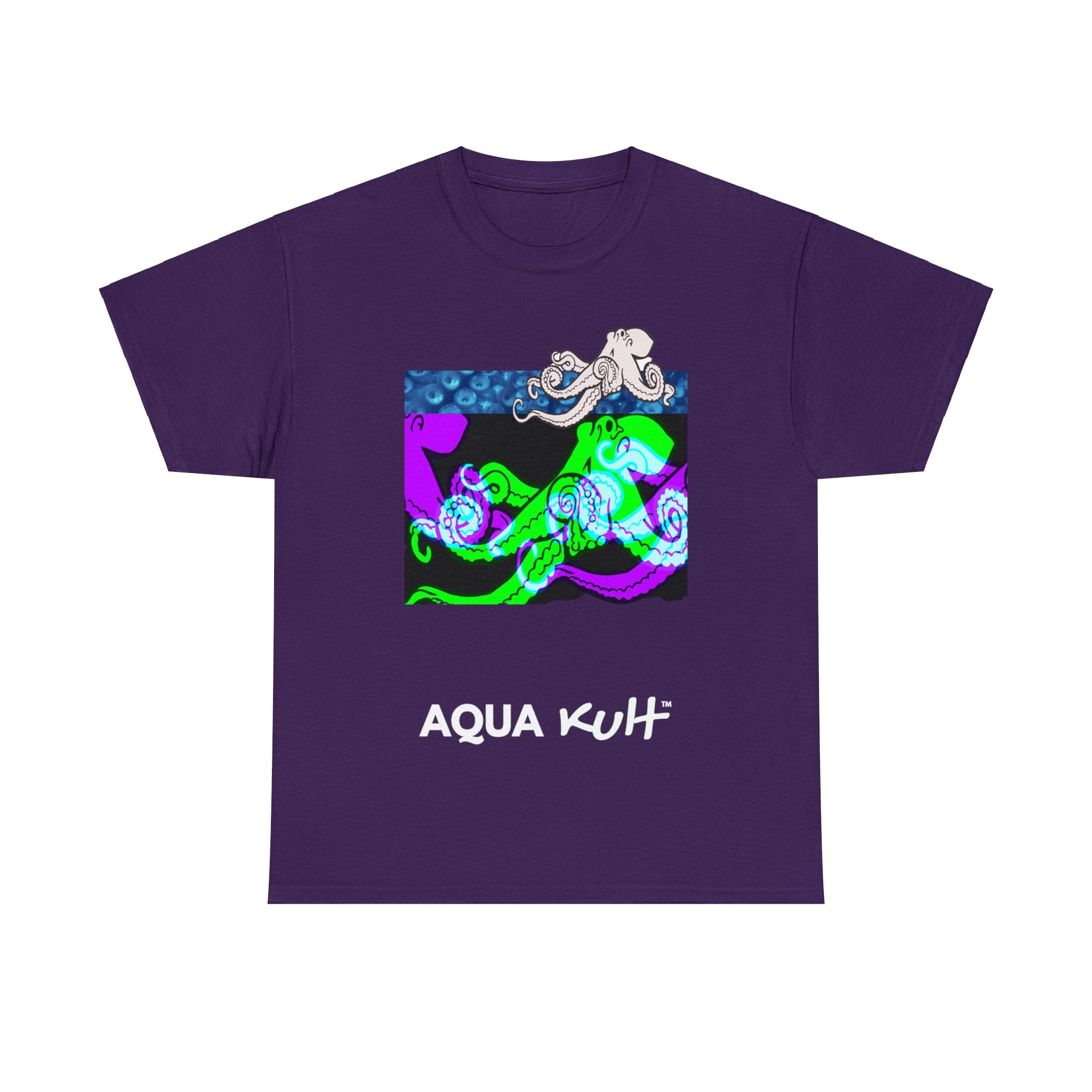 purple and aqua shirt