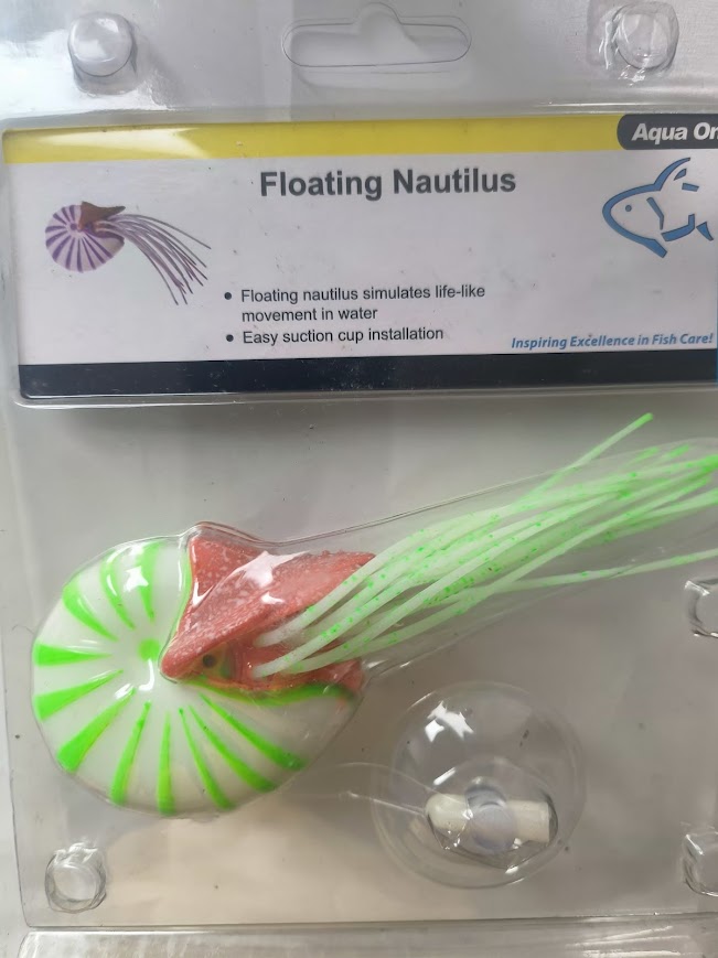 🦑 Floating Nautilus - Neon Fluorescent (Green)