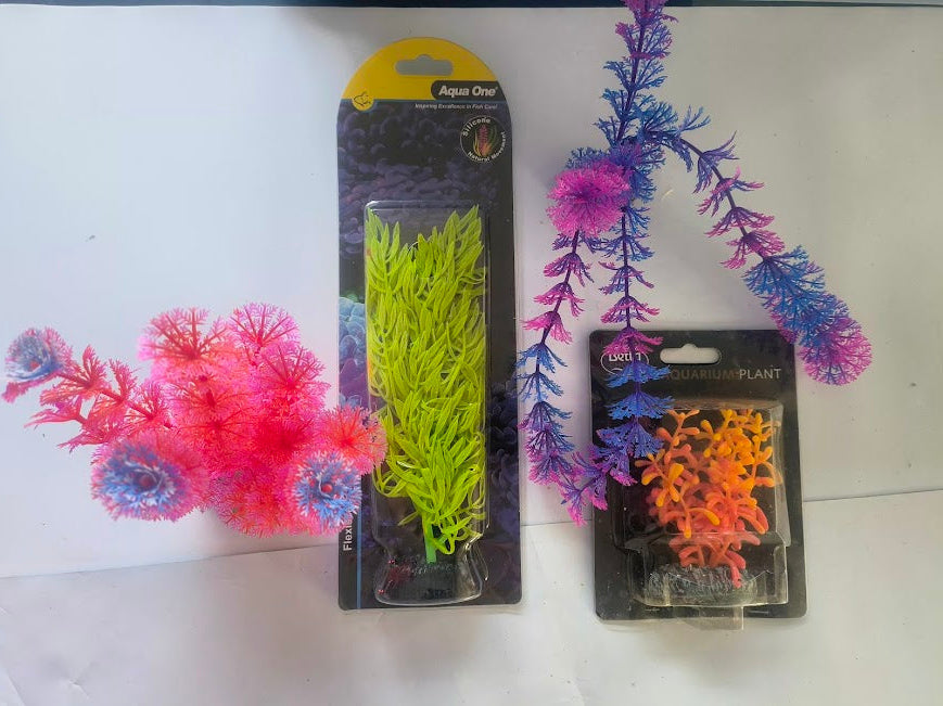 Bright / Neon Marine Plants Seaweed Joblot - inc Aqua One Flexiscape