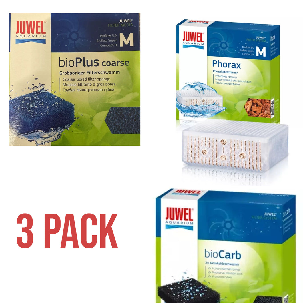 Juwel© Bioflow 3.0 * TRIPLE PACK Coarse Foam / Biocarb / Phorax media