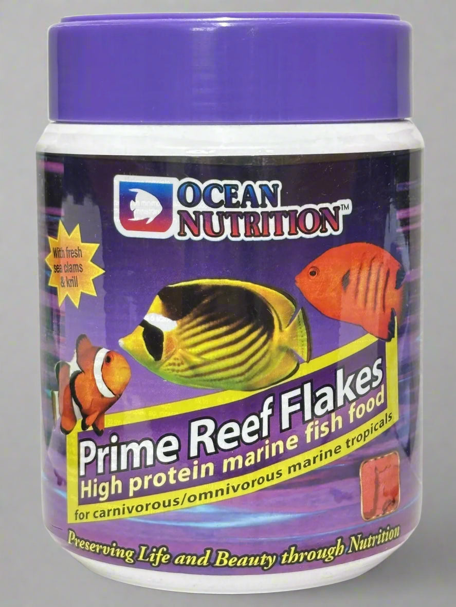 The strategic blend of seafood products used in the Prime Reef Flakes translates in some serious protein in a jar. Highly palatable, even the most finicky fish will find it difficult to resist. Key ingredients include fresh fish protein and fresh seafood: salmon, plankton, squid, clams, herring, brine shrimp.

Feeding:

Feed as much as you fish will eat in 2-3 minutes. Distribution 3-4 times per day.